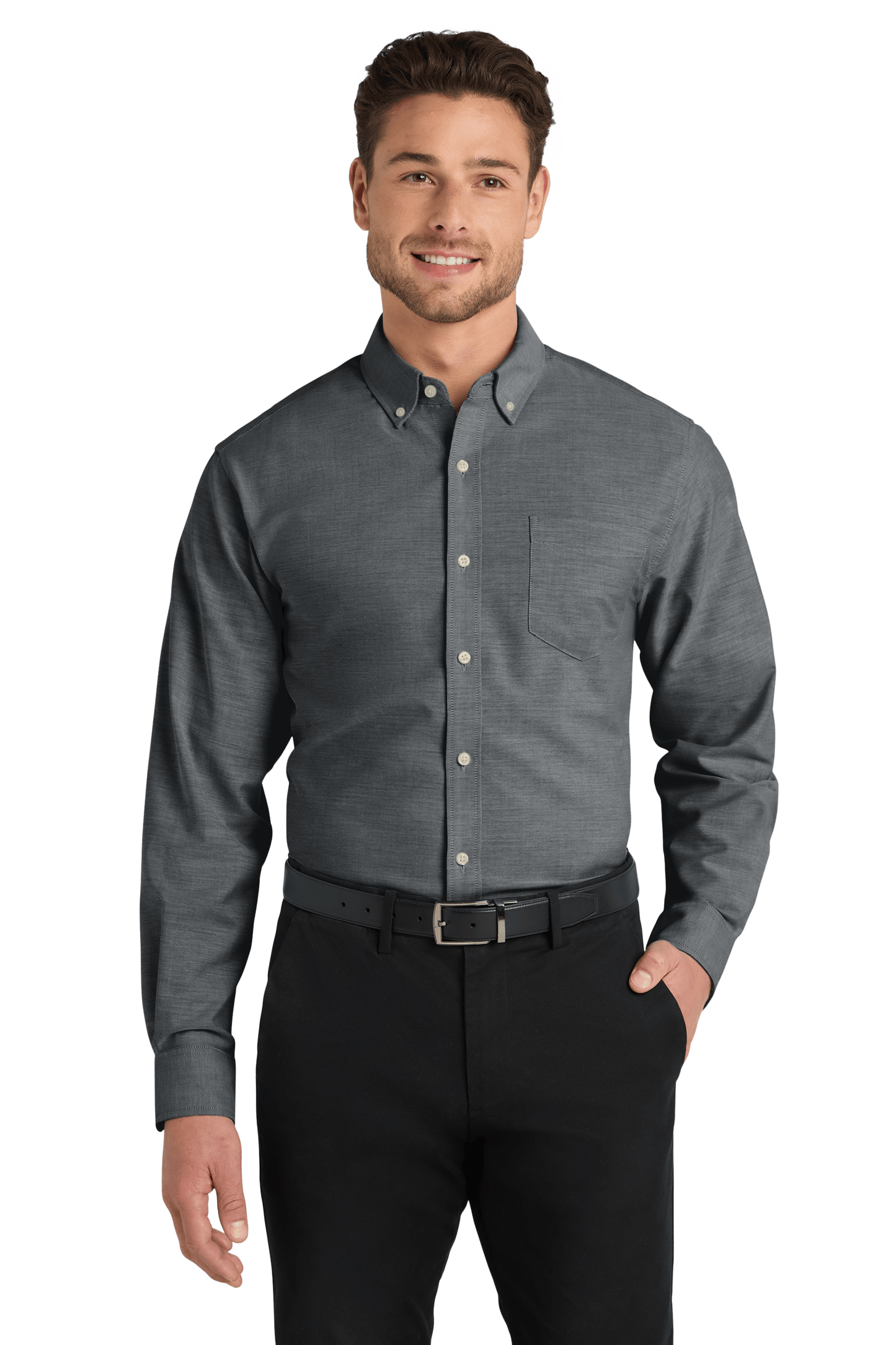 Threadfellows Curated Collection Woven Shirts Port Authority - Men's Untucked Fit SuperPro™ Oxford Shirt