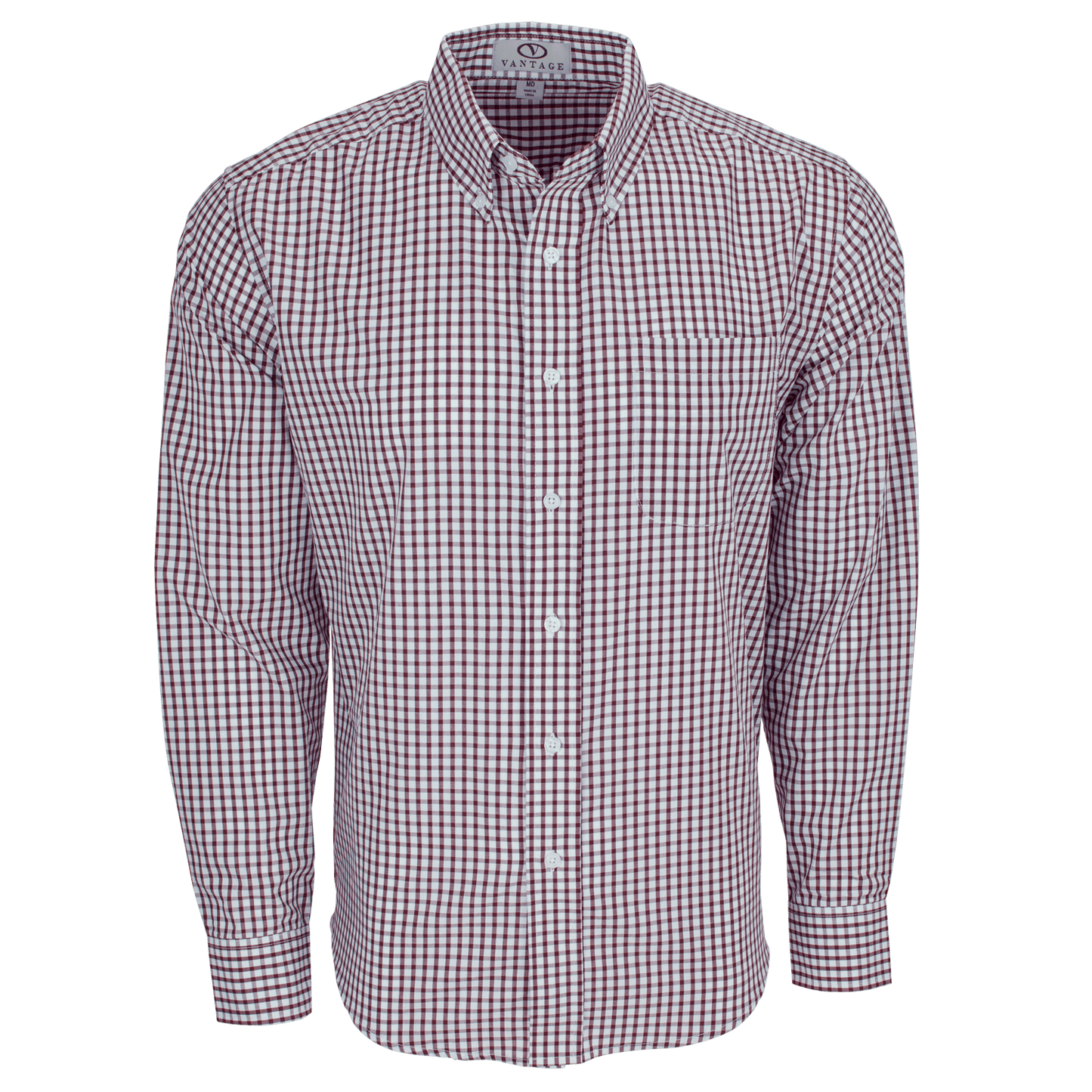 Threadfellows Curated Collection Woven Shirts S / Deep Maroon/White Men's Easy Care Gingham Check Shirt