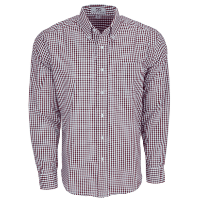 Threadfellows Curated Collection Woven Shirts S / Deep Maroon/White Men's Easy Care Gingham Check Shirt