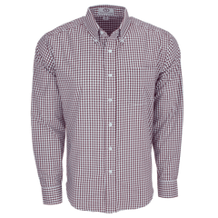 Threadfellows Curated Collection Woven Shirts S / Deep Maroon/White Men's Easy Care Gingham Check Shirt