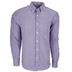 Threadfellows Curated Collection Woven Shirts S / Purple/White Men's Easy Care Gingham Check Shirt