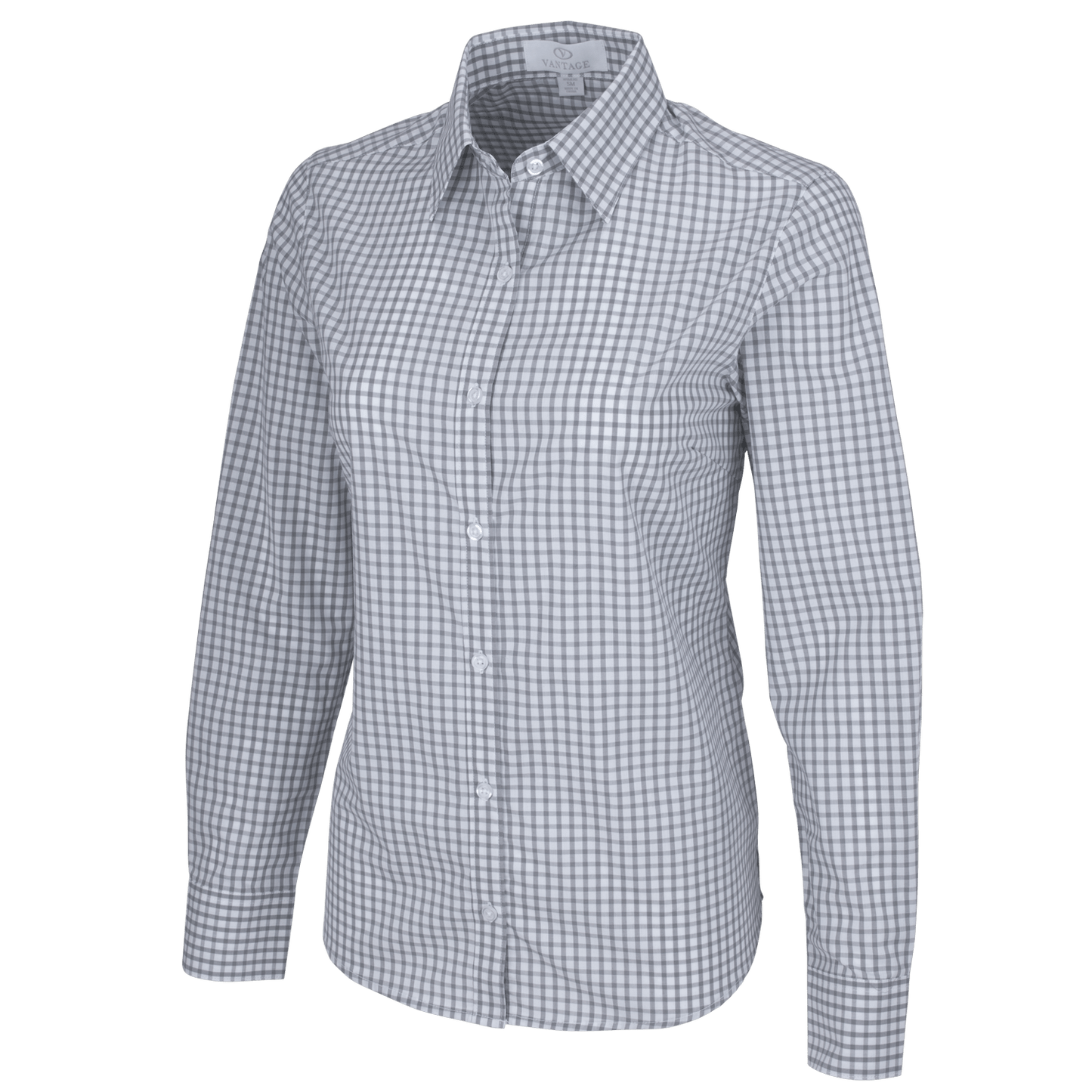 Threadfellows Curated Collection Woven Shirts XS / Grey/White Women's Easy Care Gingham Check Shirt