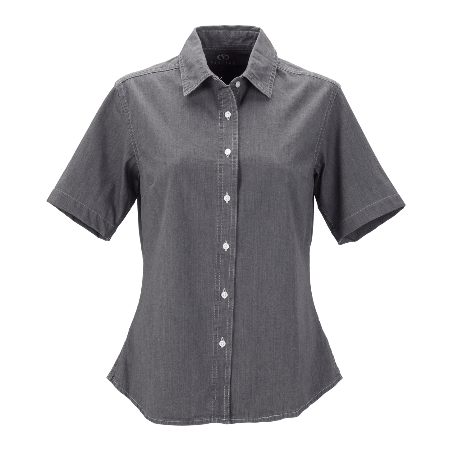 Threadfellows Curated Collection Woven Shirts XS / Grey Women's Short Sleeve Hudson Denim Shirt