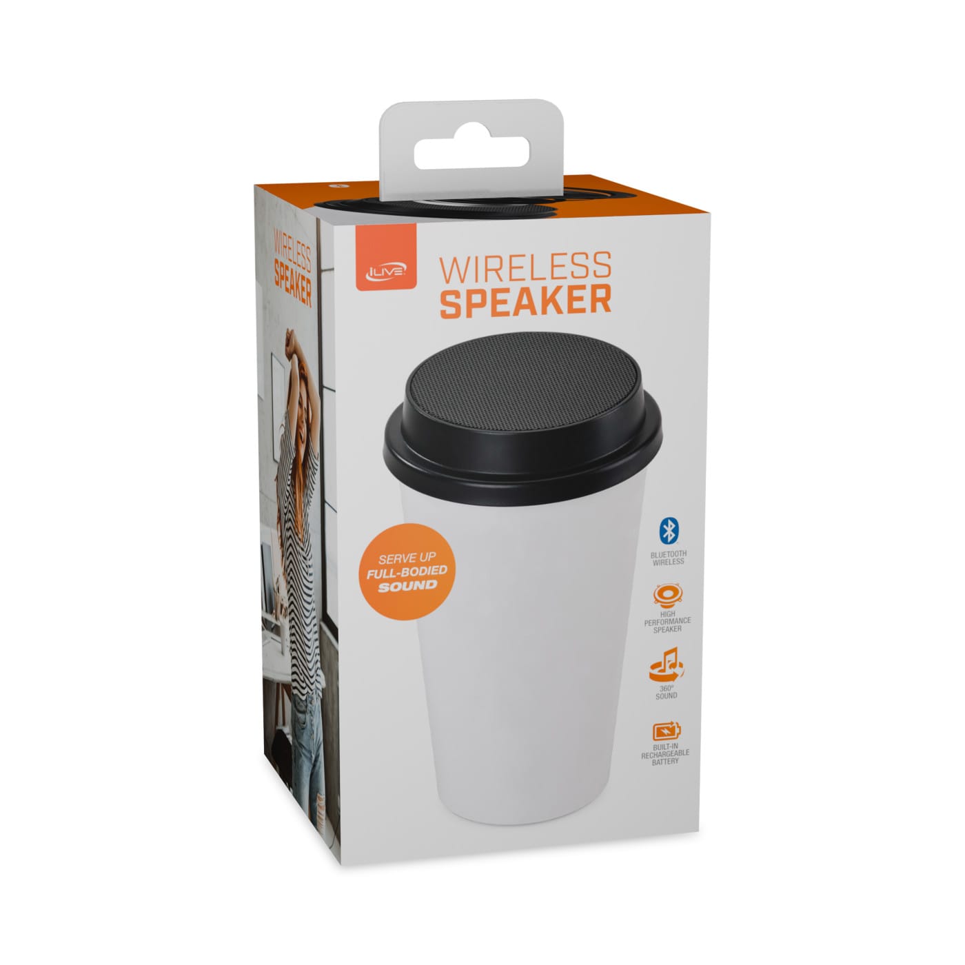 Threadfellows Electronics One Size / White/Black iLive™ Cup + Wireless Bluetooth Speaker