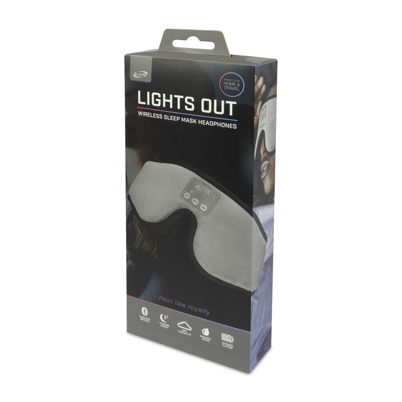 Threadfellows Health & Wellness One Size / Grey iLive™ Lights Out Wireless Sleep Mask Headphones