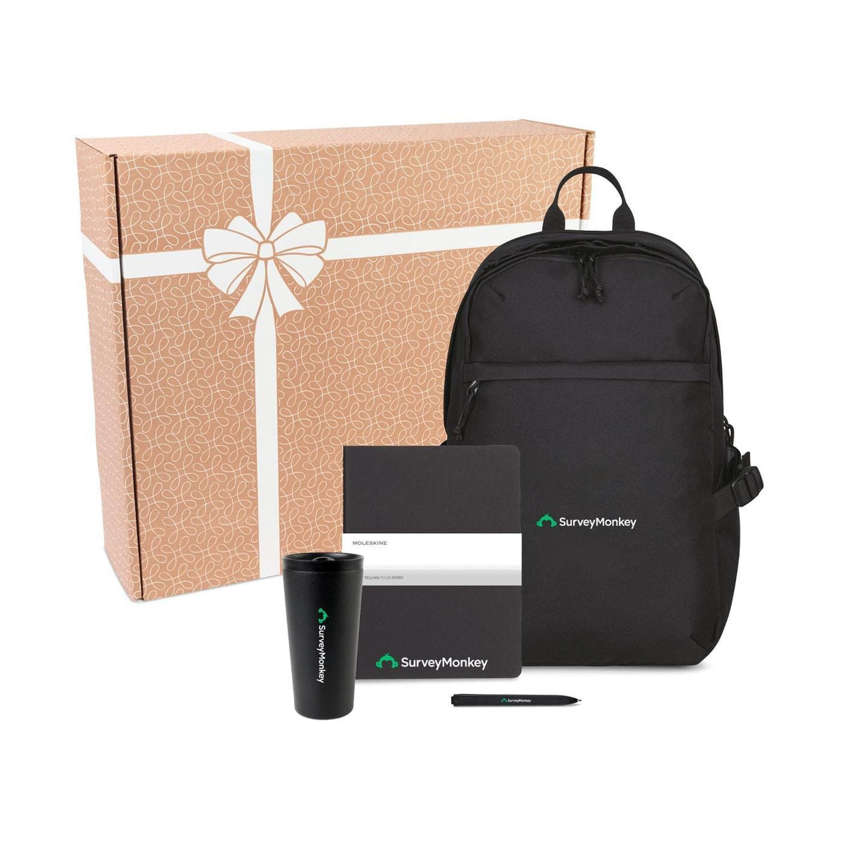 Threadfellows Home & Office One Size / Black Fully Equipped Backpack, Tumbler & Notebook Onboarding Gift Set