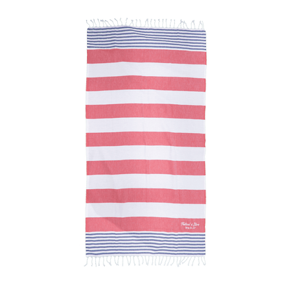 Threadfellows One Size / USA/Red Peshtemal Beach Towel Boardwalk Collection - 39" x 70"