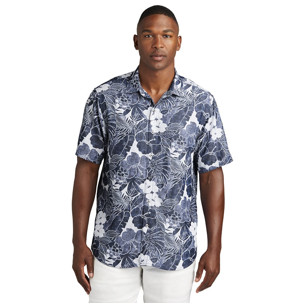 tommy bahama dress shirt Tommy Bahama Men's Big & Tall Maui Border Silk Camp Shirt - Soft Brown