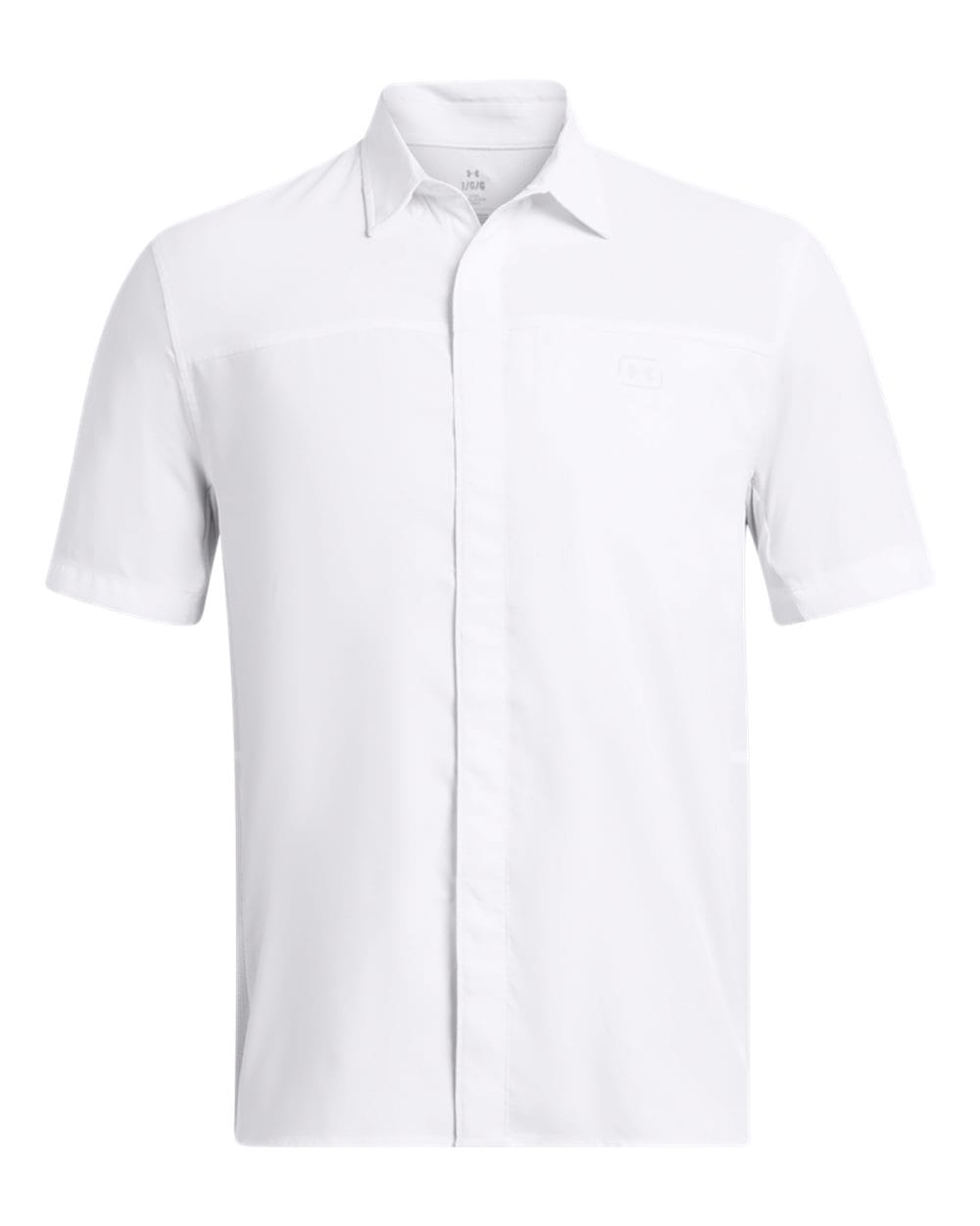 Under Armour Woven Shirts S / White/White/Halo Grey Under Armour - Men's Fish Pro Hybrid Woven Short Sleeve
