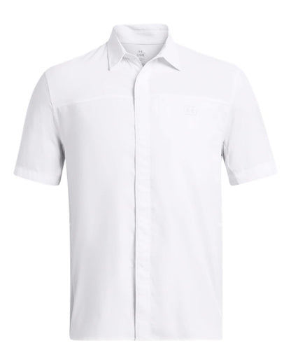 Under Armour Woven Shirts S / White/White/Halo Grey Under Armour - Men's Fish Pro Hybrid Woven Short Sleeve