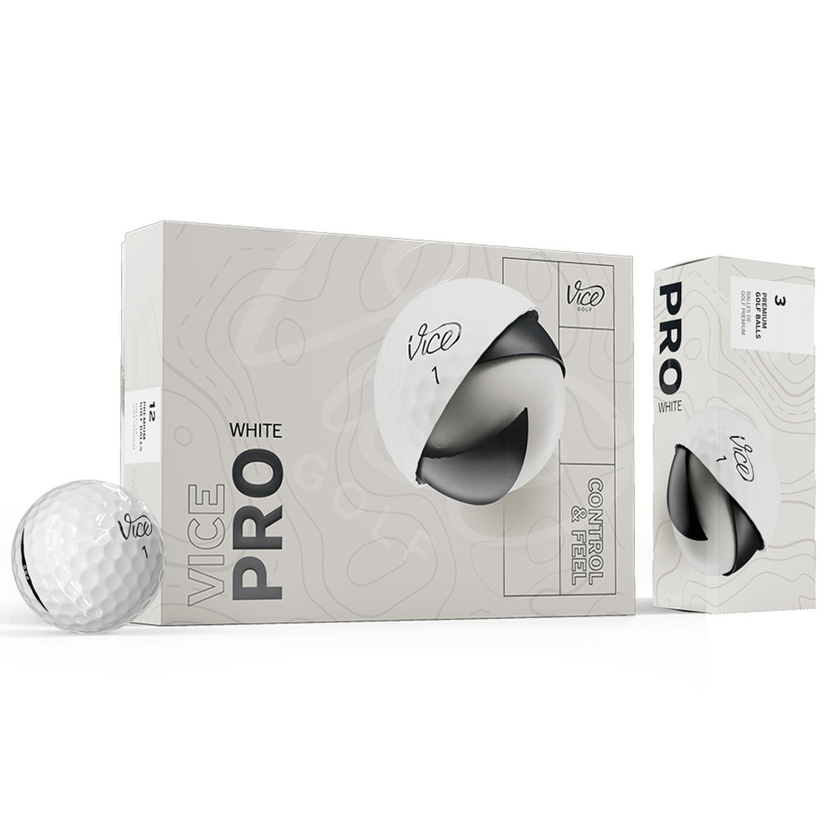 Vice Golf Accessories One Dozen / White Vice - Custom Pro Golf Ball White Box Dozen