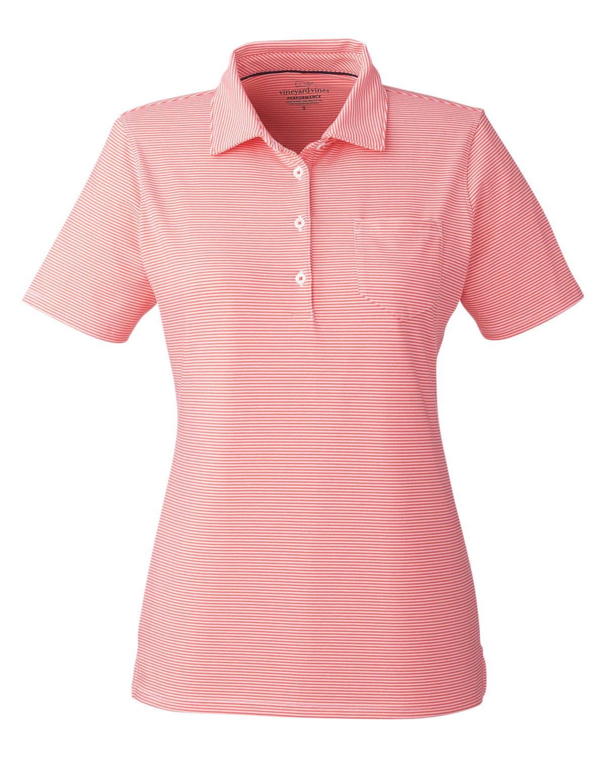 Vineyard Vines Polos XS / White/Fiery Coral Vineyard Vines - Women's Fanshell Polo