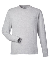 Vineyard Vines Woven Shirts XS / Grey Heather/Blue Blazer Vineyard Vines - Long Sleeve Pocket T-Shirt