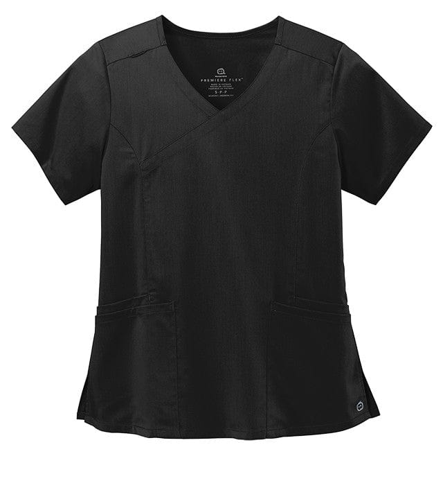 WonderWink Scrubs XXS / Black WonderWink - Women’s Premiere Flex™ Mock Wrap Top