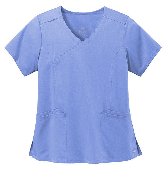 WonderWink Scrubs XXS / Ceil Blue WonderWink - Women’s Premiere Flex™ Mock Wrap Top