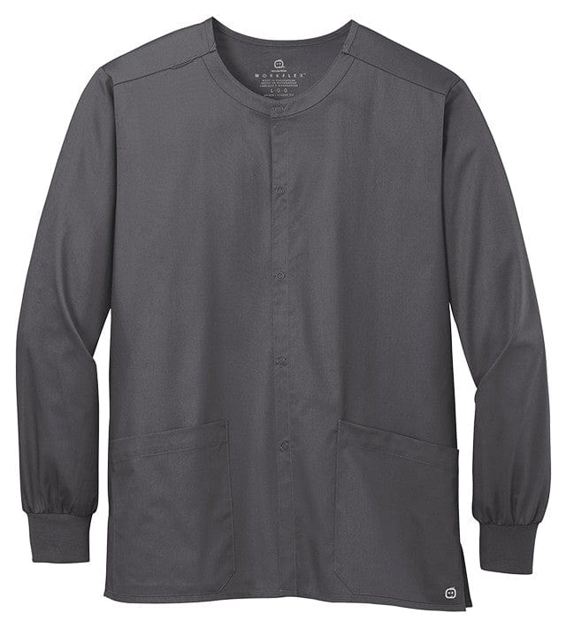 WonderWink Scrubs XXS / Pewter WonderWink - Unisex WorkFlex™ Snap-Front Scrub Jacket