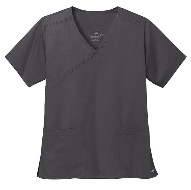 WonderWink Scrubs XXS / Pewter WonderWink - Women's WorkFlex™ Mock Wrap Top