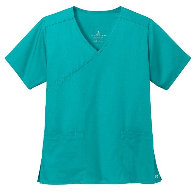WonderWink Scrubs XXS / Teal Blue WonderWink - Women's WorkFlex™ Mock Wrap Top