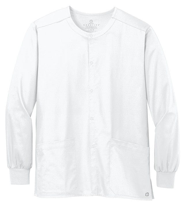 WonderWink Scrubs XXS / White WonderWink - Unisex WorkFlex™ Snap-Front Scrub Jacket