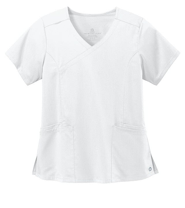 WonderWink Scrubs XXS / White WonderWink - Women’s Premiere Flex™ Mock Wrap Top