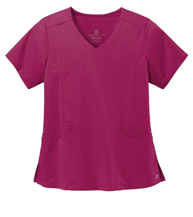WonderWink Scrubs XXS / Wine WonderWink - Women’s Premiere Flex™ Mock Wrap Top