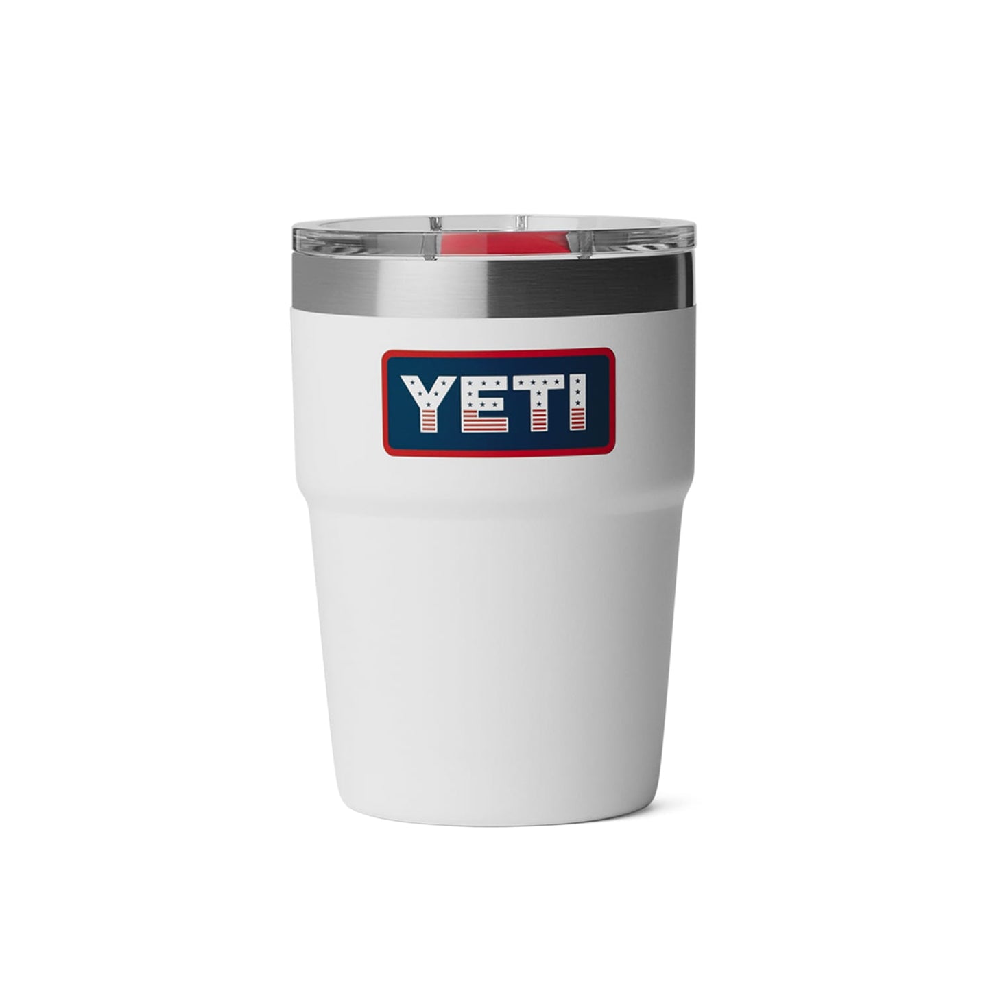 YETI 16oz / White-Badge YETI - Red, White & Blue Rambler 16oz Stackable Cup w/ Magslider Lid