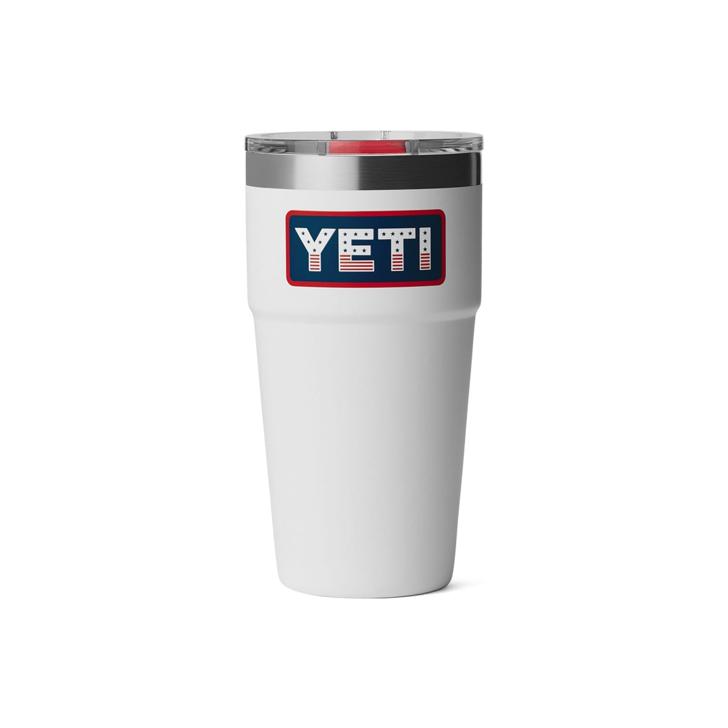 YETI 20oz / White-Badge YETI - Red, White & Blue Rambler 20oz Stackable Cup w/ Magslider Lid