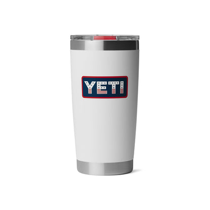 YETI 20oz / White-Badge YETI - Red, White & Blue Rambler 20oz Tumbler w/ Magslider Lid