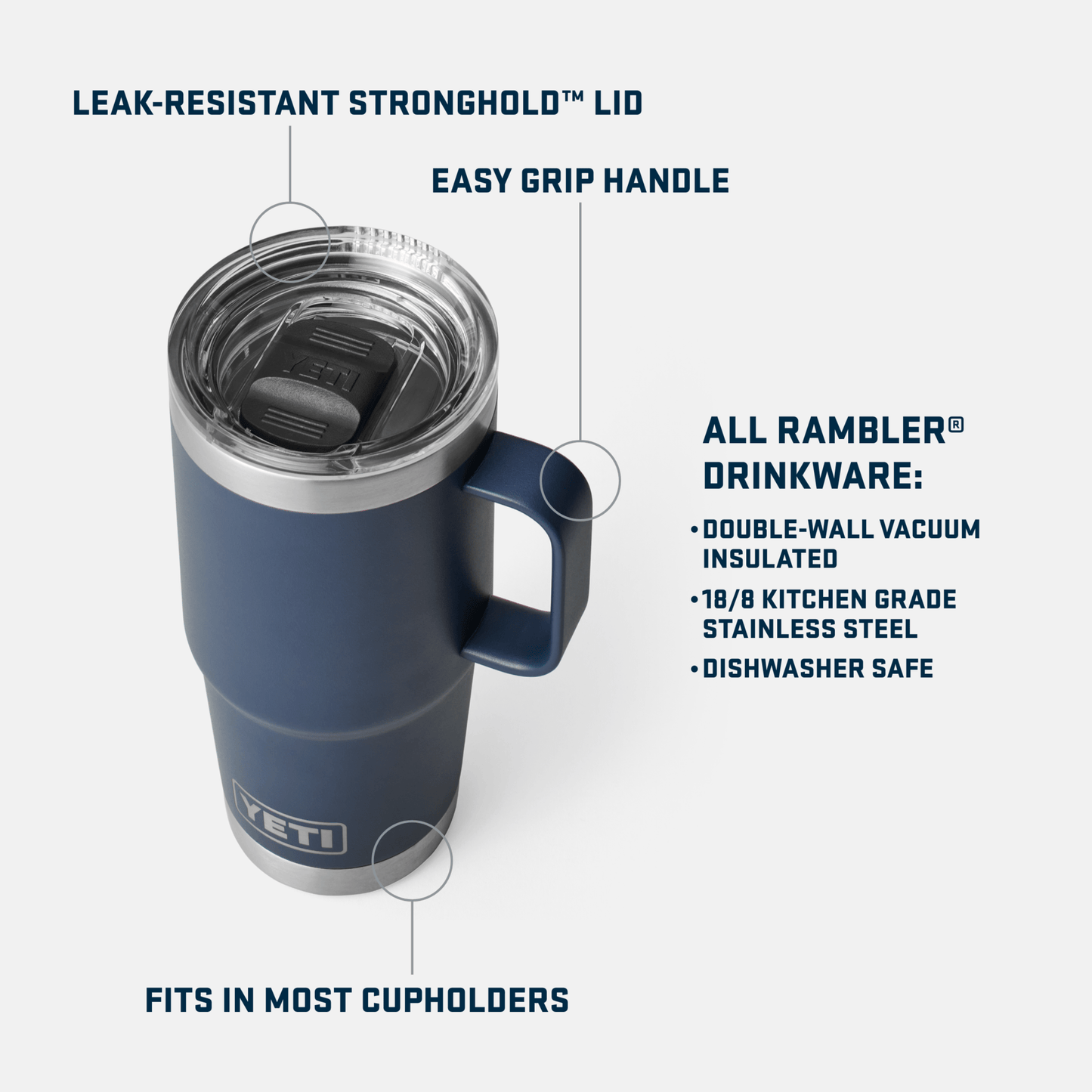 YETI Accessories YETI - Rambler 20oz Travel Mug w/ Stronghold Lid