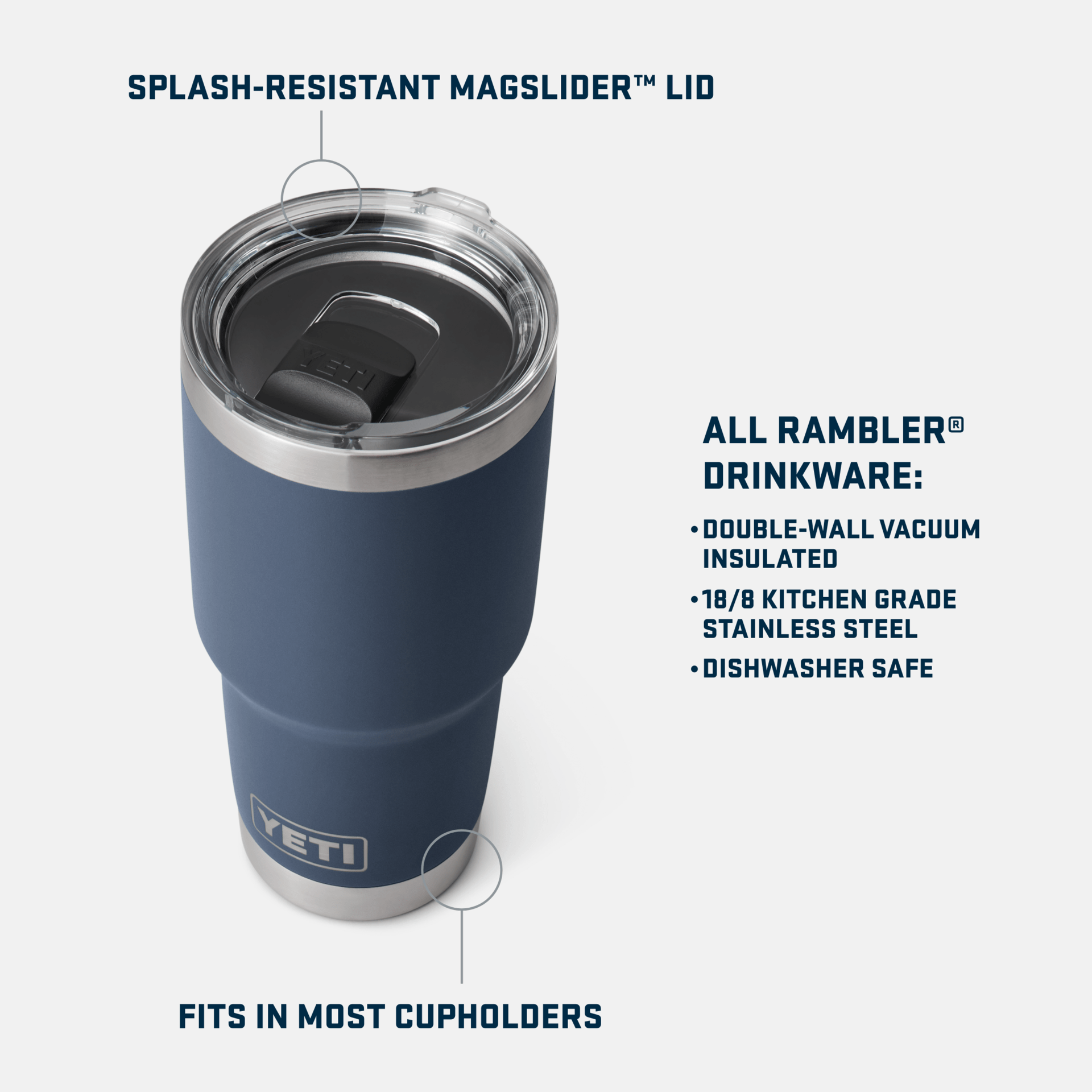 2 YETI RAMBLER® 30 offers OZ TUMBLER WITH MAGSLIDER™ LID COMBO / Offshore blue