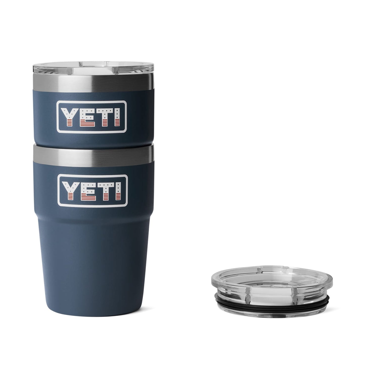 YETI YETI - Red, White & Blue Rambler 16oz Stackable Cup w/ Magslider Lid