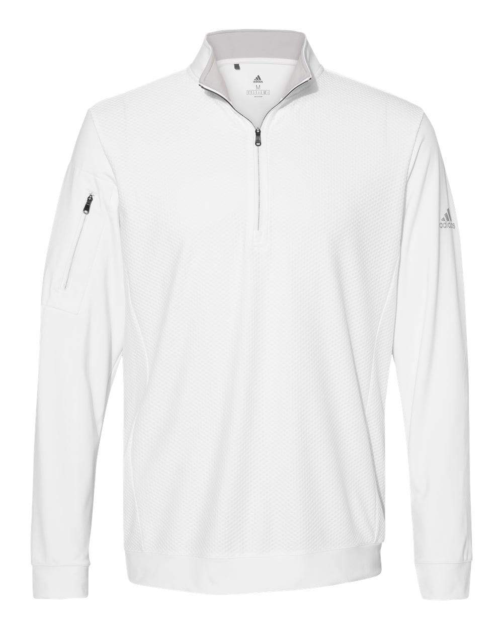 adidas Activewear S / White adidas - Men's Performance Texture Quarter-Zip Pullover
