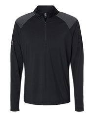 adidas Layering S / Black adidas - Men's Shoulder Stripe Quarter-Zip Pullover