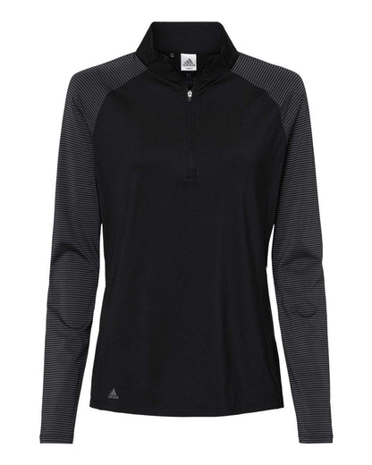 adidas Layering S / Black adidas - Women's Stripe Block Quarter-Zip Pullover