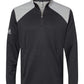 adidas Layering S / Black/Grey Three adidas - Men's Textured Mixed Media Quarter-Zip Pullover