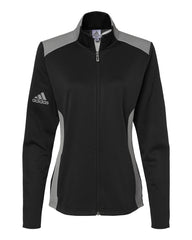 adidas Layering S / Black/Grey Three adidas - Women's Textured Mixed Media Full-Zip Jacket
