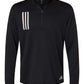 adidas Layering S / Black/Grey Two adidas - Men's 3-Stripes Double Knit Quarter-Zip Pullover
