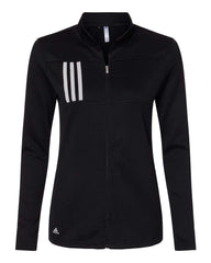 adidas Layering S / Black/Grey Two adidas - Women's 3-Stripes Double Knit Full-Zip Jacket