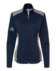 adidas Layering S / Collegiate Navy/Grey Three adidas - Women's Textured Mixed Media Full-Zip Jacket