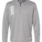 adidas Layering S / Grey Three/White adidas - Men's 3-Stripes Double Knit Quarter-Zip Pullover
