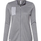 adidas Layering S / Grey Three/White adidas - Women's 3-Stripes Double Knit Full-Zip Jacket