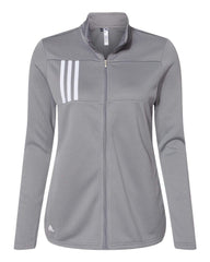 adidas Layering S / Grey Three/White adidas - Women's 3-Stripes Double Knit Full-Zip Jacket