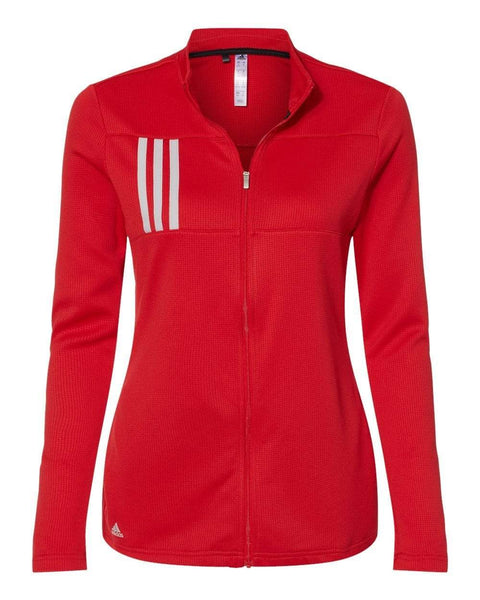 adidas Layering S / Team Collegiate Red/Grey Two adidas - Women's 3-Stripes Double Knit Full-Zip Jacket