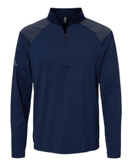 adidas Layering S / Team Navy Blue adidas - Men's Shoulder Stripe Quarter-Zip Pullover