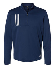 adidas Layering S / Team Navy Blue/Grey Two adidas - Men's 3-Stripes Double Knit Quarter-Zip Pullover