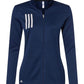 adidas Layering S / Team Navy Blue/Grey Two adidas - Women's 3-Stripes Double Knit Full-Zip Jacket