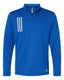 adidas Layering S / Team Royal/Grey Two adidas - Men's 3-Stripes Double Knit Quarter-Zip Pullover