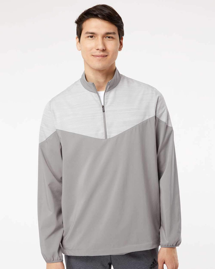 adidas® Men's Heather Chevron Quarter-Zip Wind Pullover Jacket