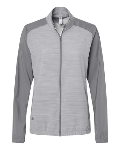 adidas Women s Heather Block Full Zip Wind Jacket Threadfellows