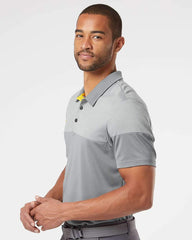 adidas Polos adidas - Men's Heathered 3-Stripes Colorblock Sport Shirt